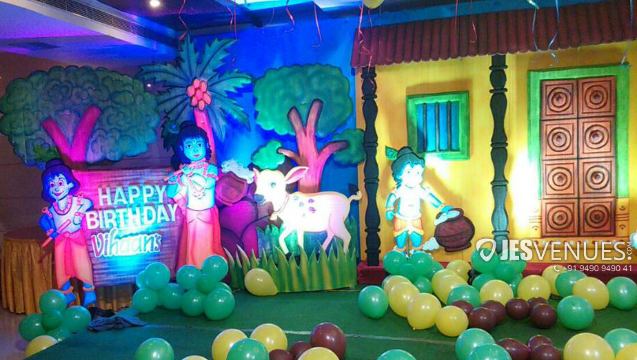 Little Krishna Theme Decoration For Birthday Or Kids Party
